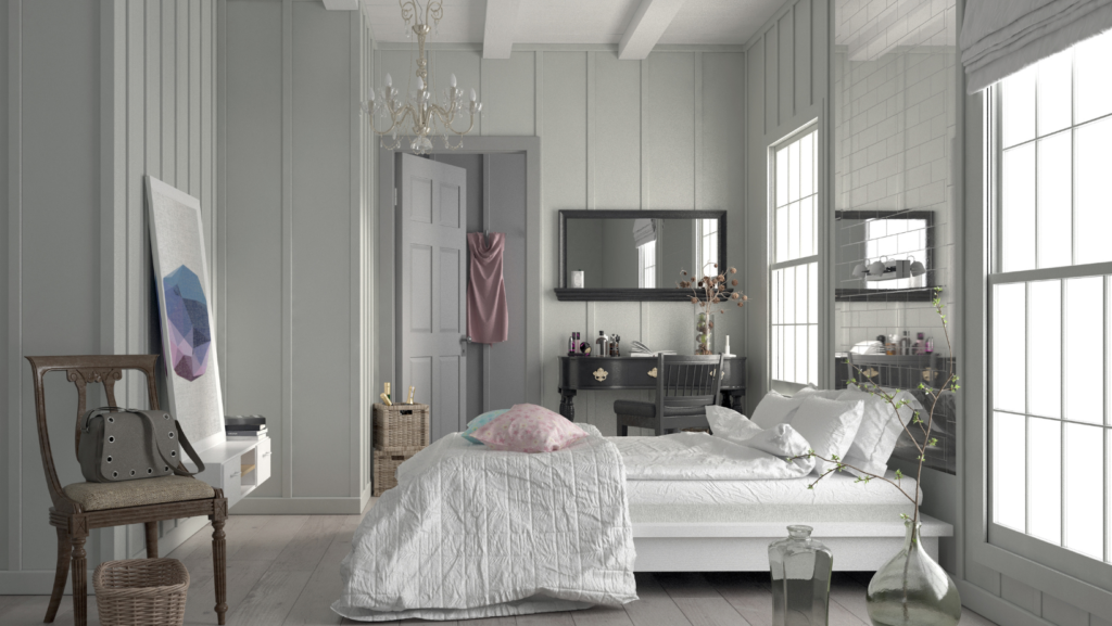 Monochrome Walls Bedroom 1024x577 1 - 10 Trendy Bedroom Interior Design Ideas